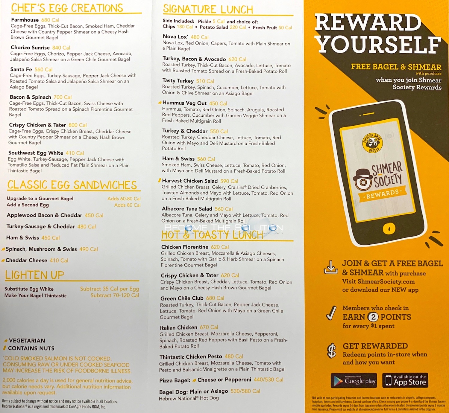 Einstein Bros Bagels Chicago Menu   Einstein Bros Bagels Chicago Menu 2 